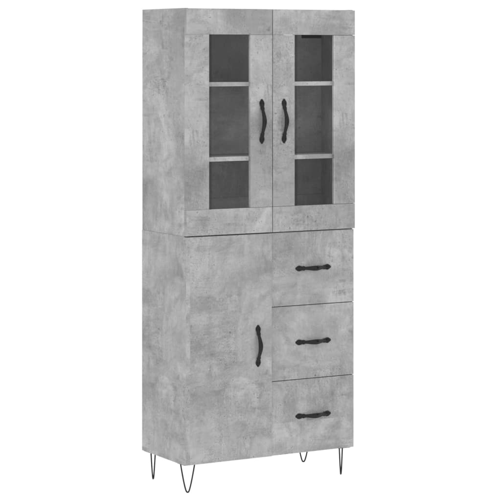 Credenza Grigio Cemento 69,5x34x180 cm in Legno Multistrato - homemem39