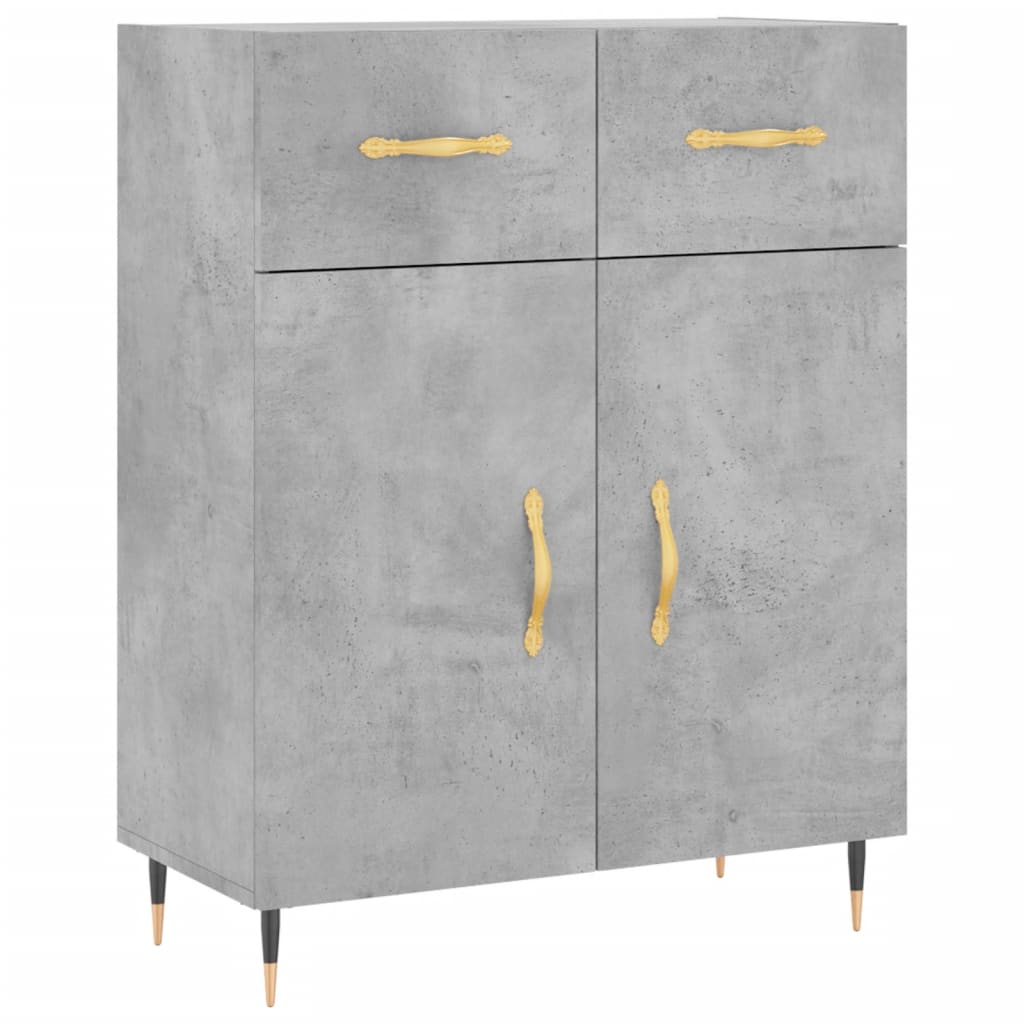 Credenza Grigio Cemento 69,5x34x180 cm in Legno Multistrato - homemem39