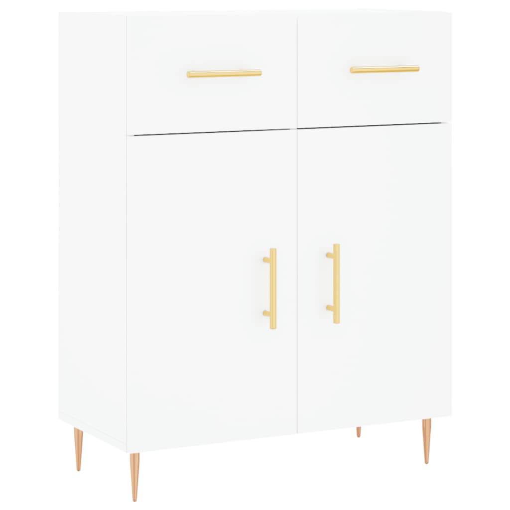 Credenza Bianca 69,5x34x180 cm in Legno Multistrato