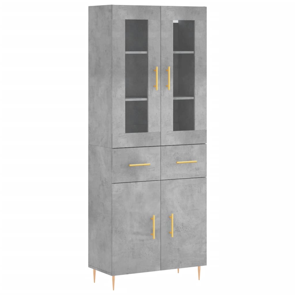 Credenza Grigio Cemento 69,5x34x180 cm in Legno Multistrato - homemem39