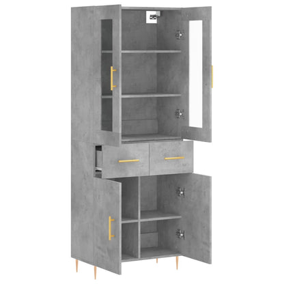 Credenza Grigio Cemento 69,5x34x180 cm in Legno Multistrato - homemem39