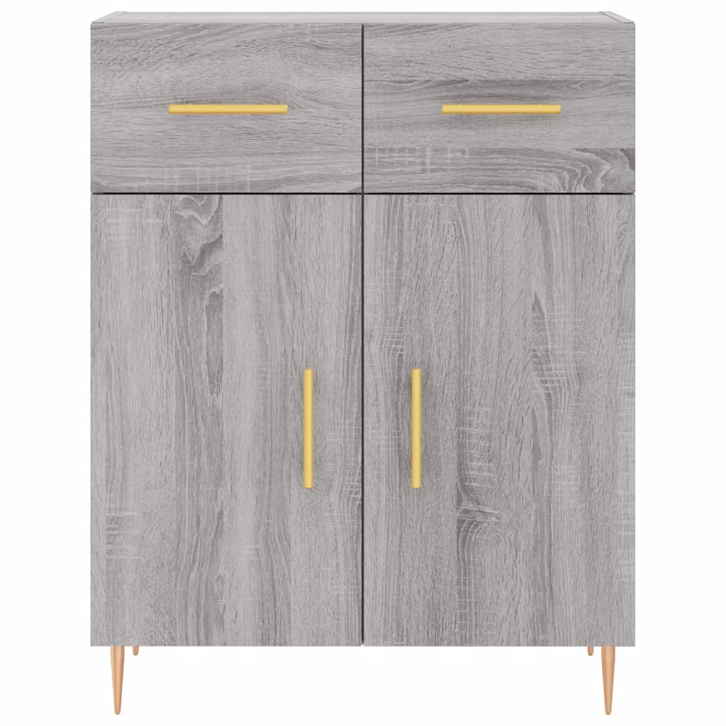 Credenza Grigio Sonoma 69,5x34x180 cm in Legno Multistrato