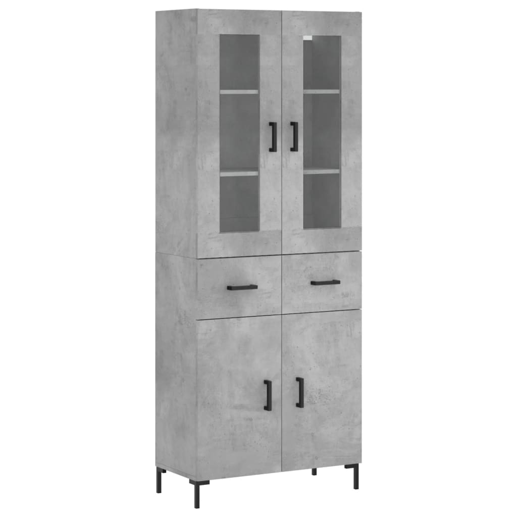 Credenza Grigio Cemento 69,5x34x180 cm in Legno Multistrato - homemem39