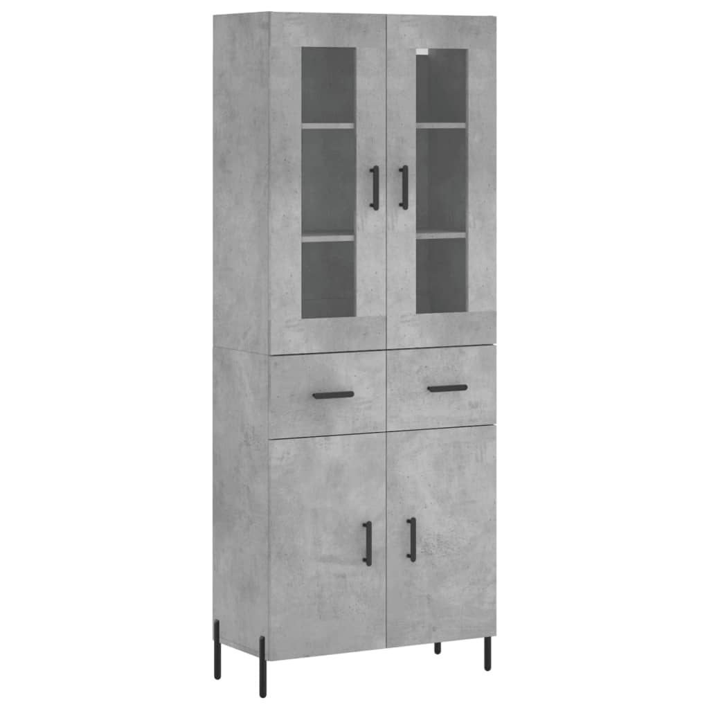 Credenza Grigio Cemento 69,5x34x180 cm in Legno Multistrato - homemem39