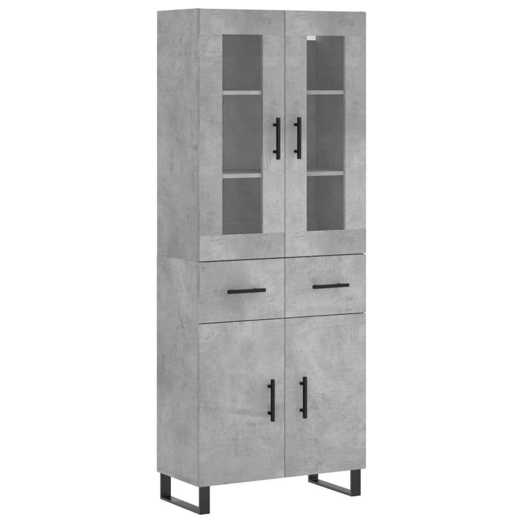 Credenza Grigio Cemento 69,5x34x180 cm in Legno Multistrato - homemem39