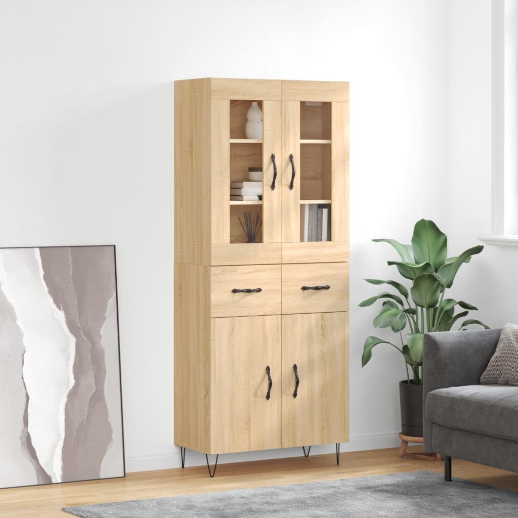 Credenza Rovere Sonoma 69,5x34x180 cm in Legno Multistrato - homemem39