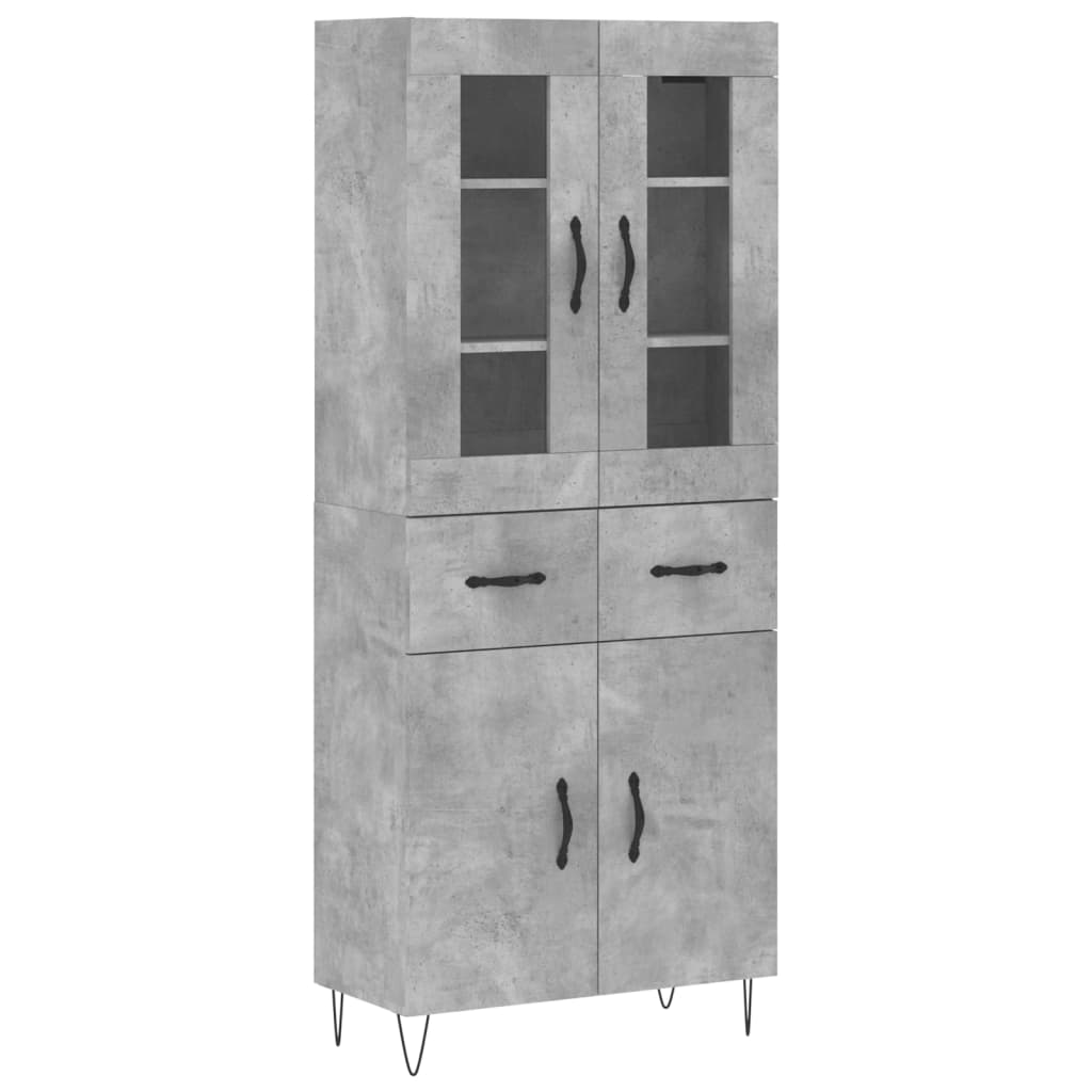 Credenza Grigio Cemento 69,5x34x180 cm in Legno Multistrato - homemem39