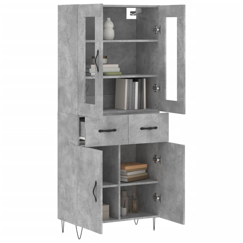 Credenza Grigio Cemento 69,5x34x180 cm in Legno Multistrato - homemem39