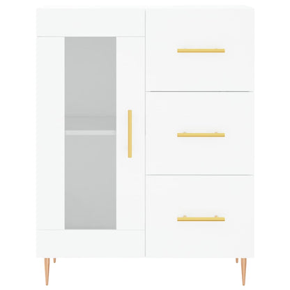 Credenza Bianca 69,5x34x180 cm in Legno Multistrato