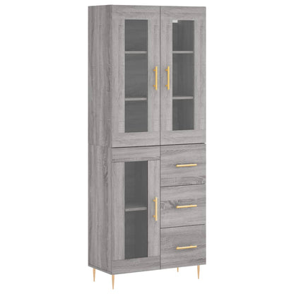 Credenza Grigio Sonoma 69,5x34x180 cm in Legno Multistrato - homemem39