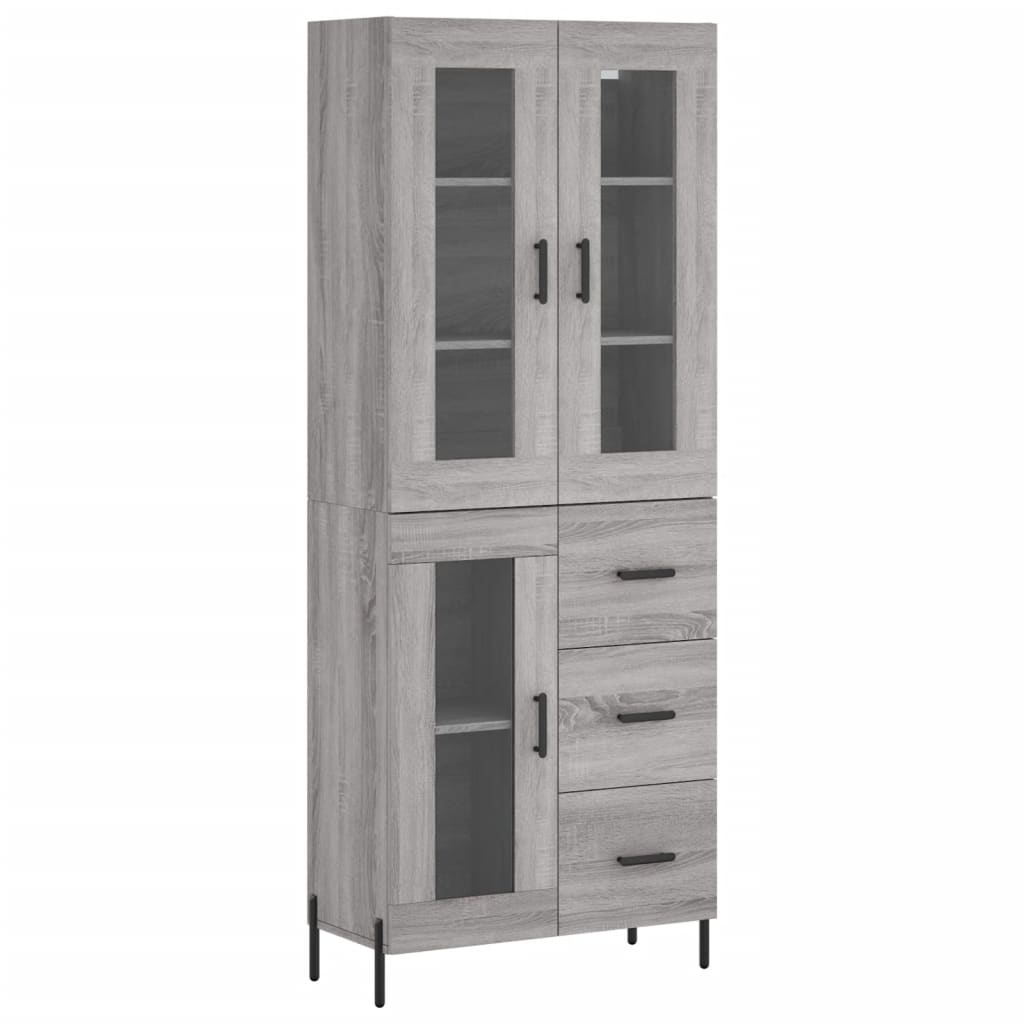Credenza Grigio Sonoma 69,5x34x180 cm in Legno Multistrato - homemem39