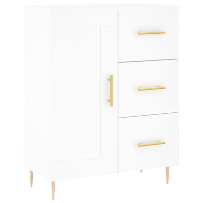 Credenza Bianca 69,5x34x180 cm in Legno Multistrato