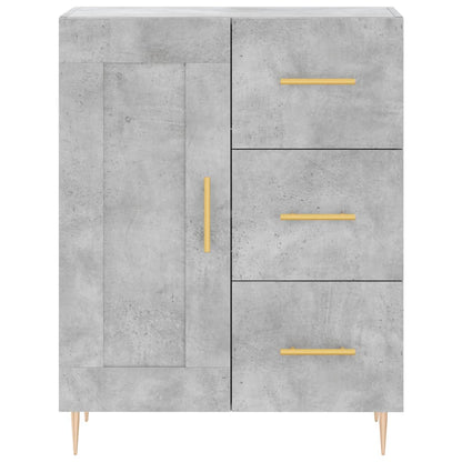 Credenza Grigio Cemento 69,5x34x180 cm in Legno Multistrato