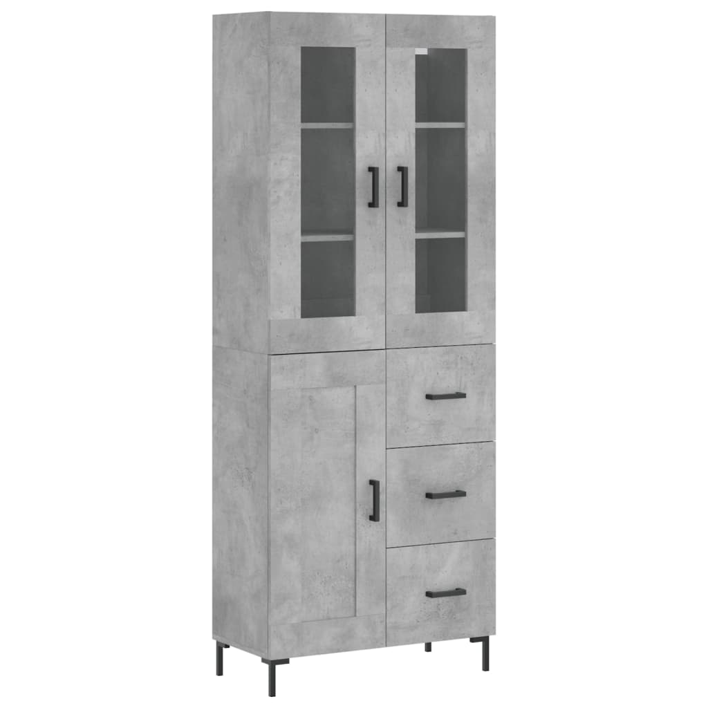 Credenza Grigio Cemento 69,5x34x180 cm in Legno Multistrato - homemem39