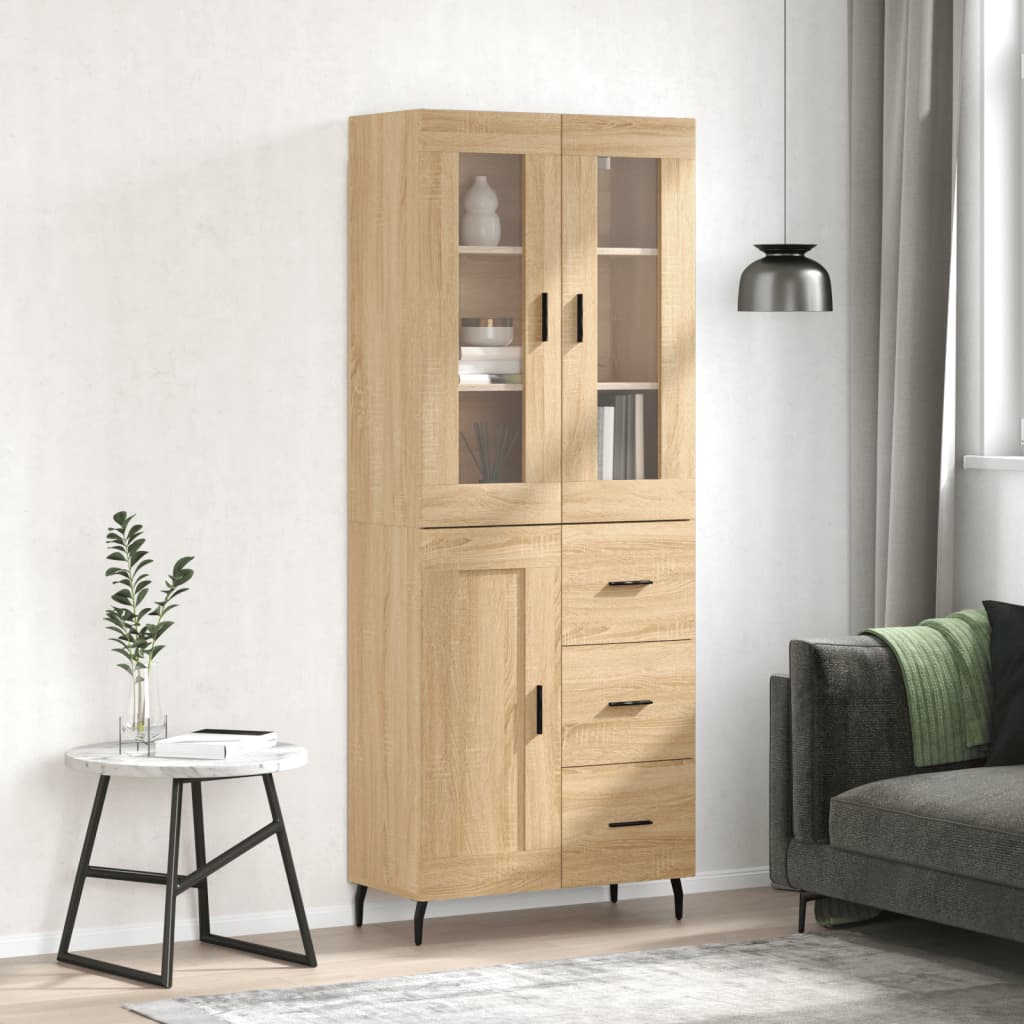 Credenza Rovere Sonoma 69,5x34x180 cm in Legno Multistrato - homemem39