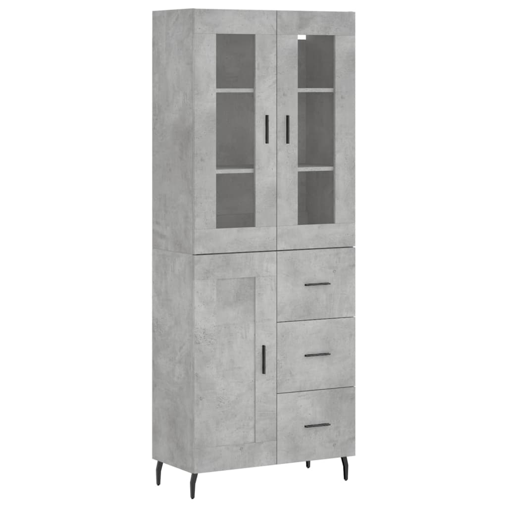 Credenza Grigio Cemento 69,5x34x180 cm in Legno Multistrato - homemem39