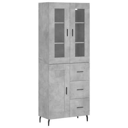 Credenza Grigio Cemento 69,5x34x180 cm in Legno Multistrato - homemem39