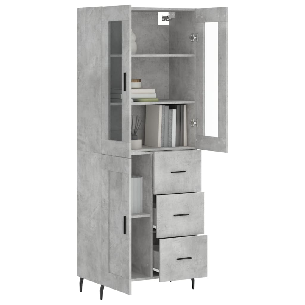 Credenza Grigio Cemento 69,5x34x180 cm in Legno Multistrato - homemem39