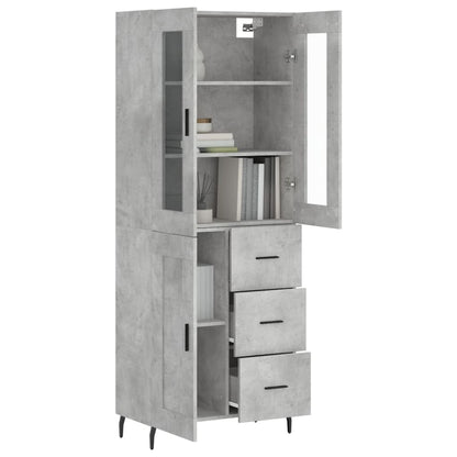 Credenza Grigio Cemento 69,5x34x180 cm in Legno Multistrato - homemem39