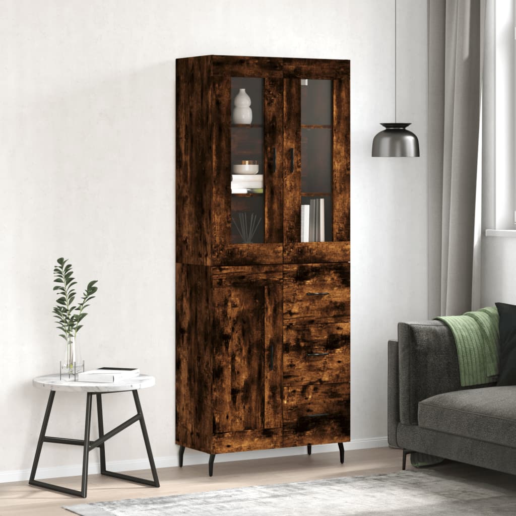 Credenza Rovere Fumo  69,5x34x180 cm in Legno Multistrato - homemem39