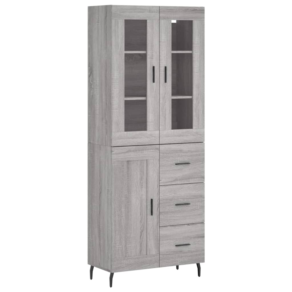 Credenza Grigio Sonoma 69,5x34x180 cm in Legno Multistrato - homemem39