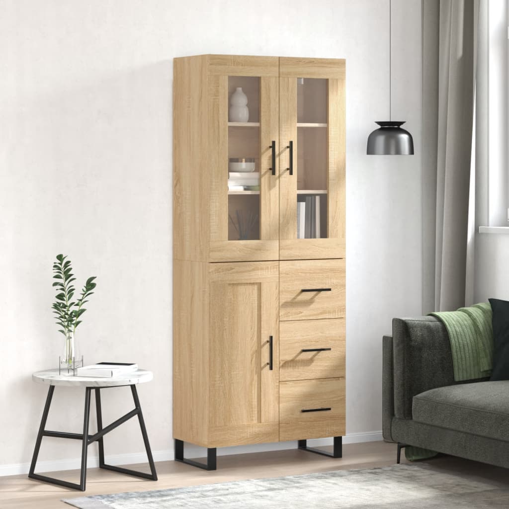 Credenza Rovere Sonoma 69,5x34x180 cm in Legno Multistrato - homemem39