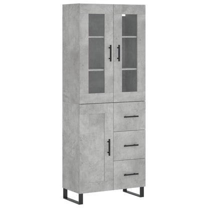 Credenza Grigio Cemento 69,5x34x180 cm in Legno Multistrato - homemem39