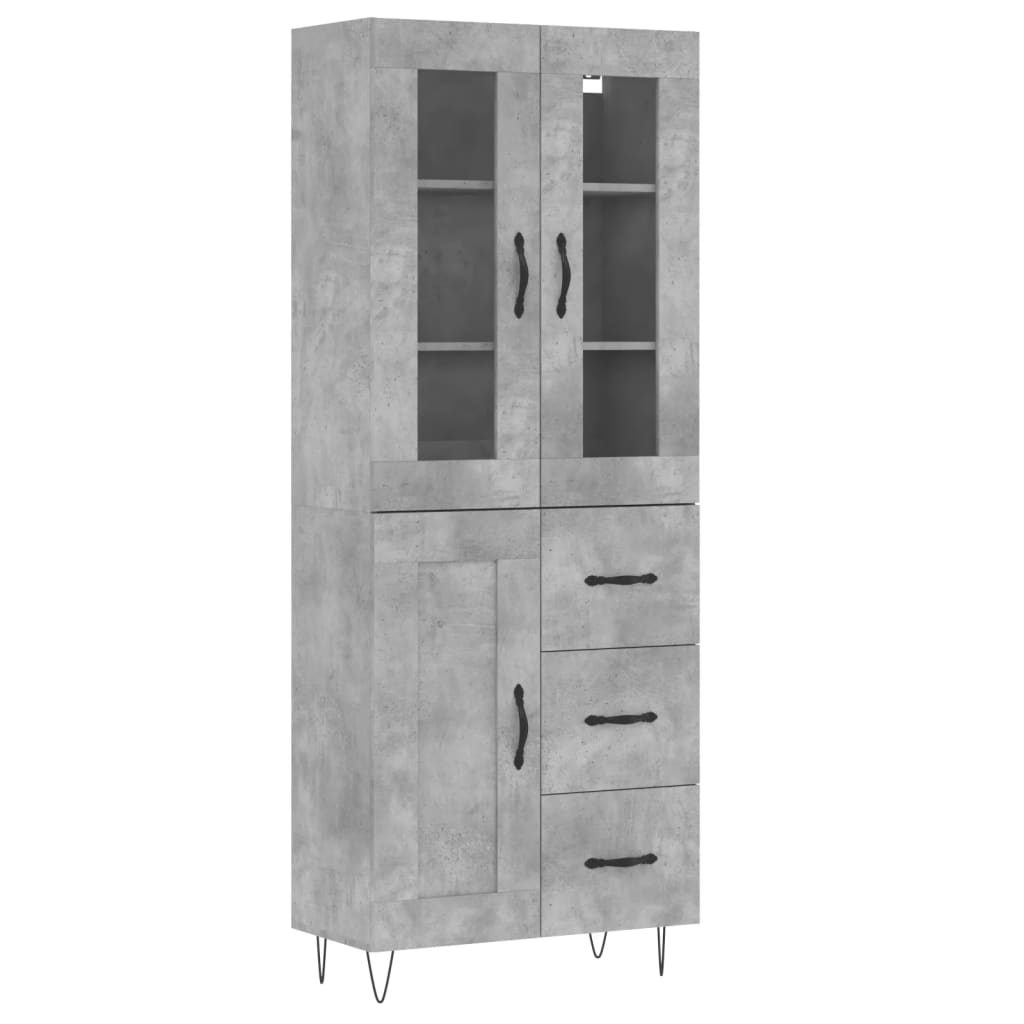 Credenza Grigio Cemento 69,5x34x180 cm in Legno Multistrato - homemem39