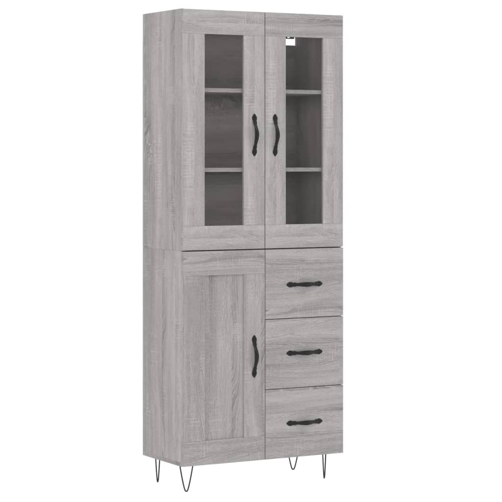 Credenza Grigio Sonoma 69,5x34x180 cm in Legno Multistrato - homemem39