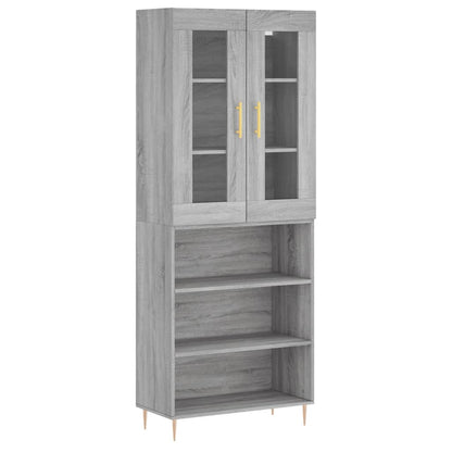 Credenza Grigio Sonoma 69,5x34x180 cm in Legno Multistrato - homemem39