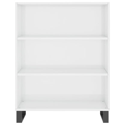 Credenza Bianco Lucido 69,5x34x180 cm in Legno Multistrato