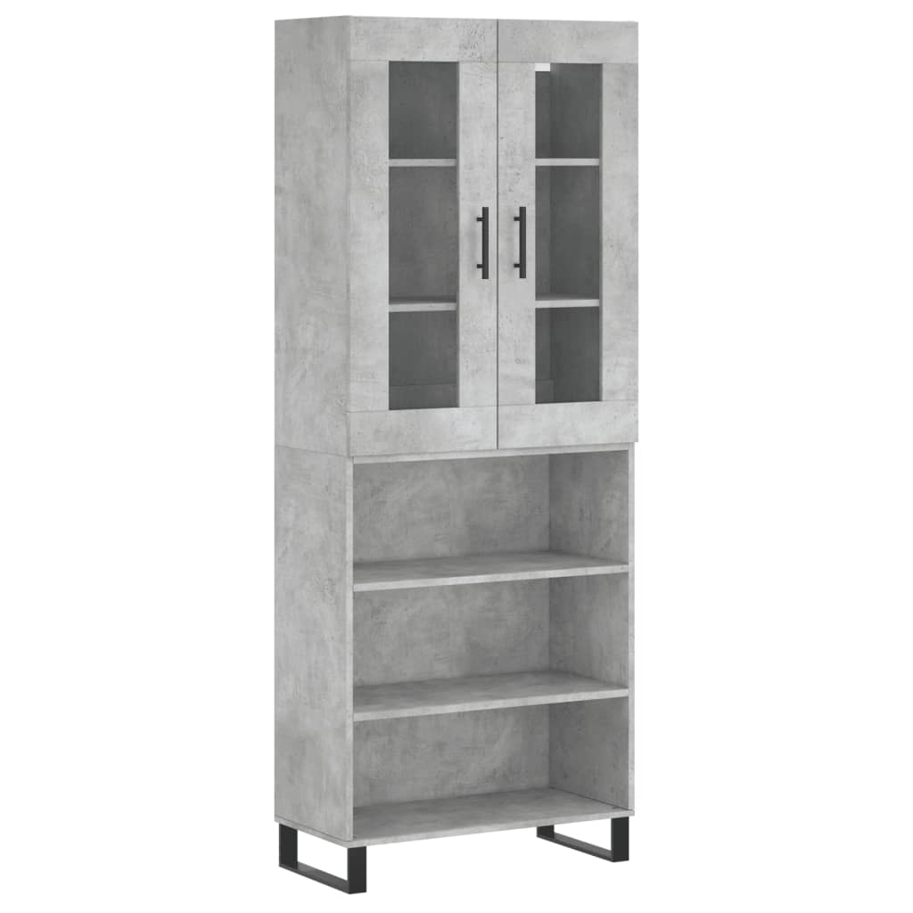 Credenza Grigio Cemento 69,5x34x180 cm in Legno Multistrato - homemem39