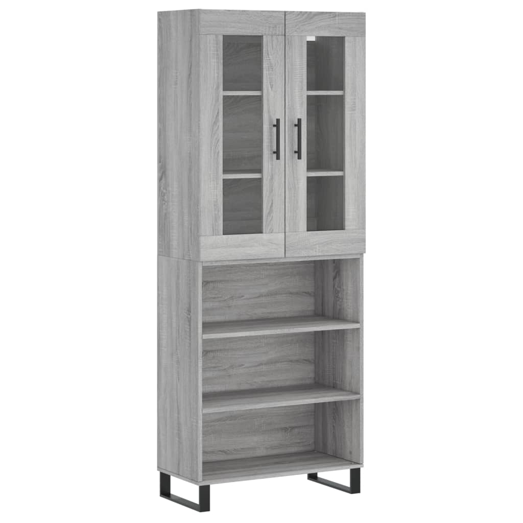 Credenza Grigio Sonoma 69,5x34x180 cm in Legno Multistrato - homemem39