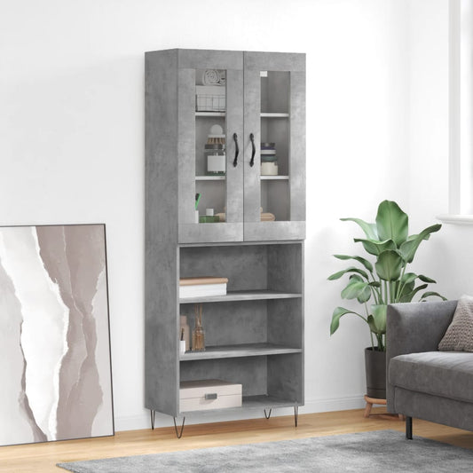 Credenza Grigio Cemento 69,5x34x180 cm in Legno Multistrato - homemem39