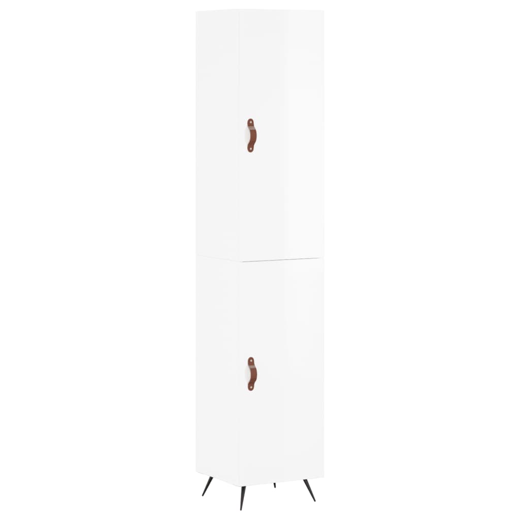 Credenza 34,5x34x180 cm in Legno Multistrato Bianco Lucido - homemem39