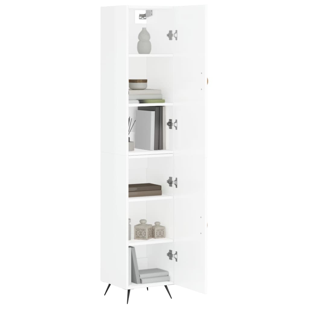 Credenza 34,5x34x180 cm in Legno Multistrato Bianco Lucido - homemem39