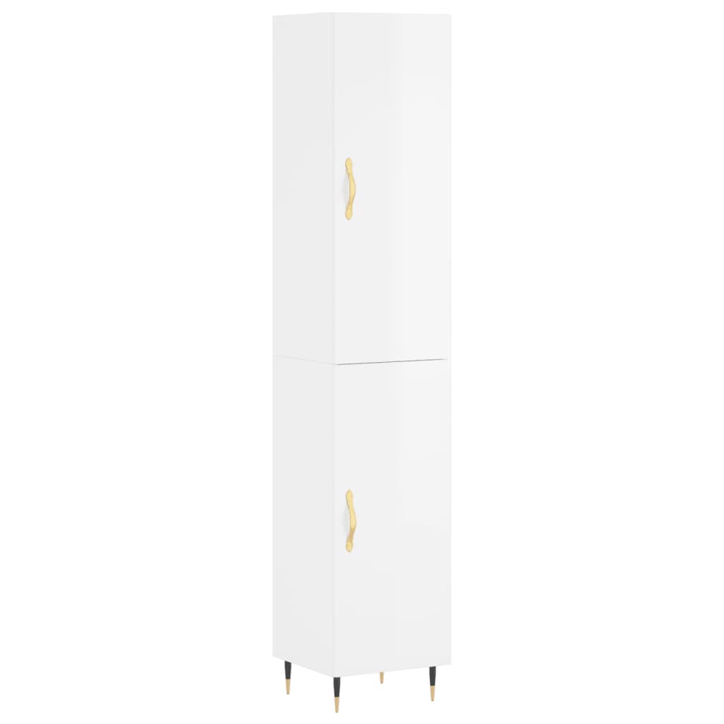 Credenza 34,5x34x180 cm in Legno Multistrato Bianco Lucido - homemem39
