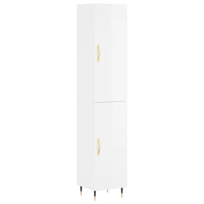 Credenza 34,5x34x180 cm in Legno Multistrato Bianco Lucido - homemem39