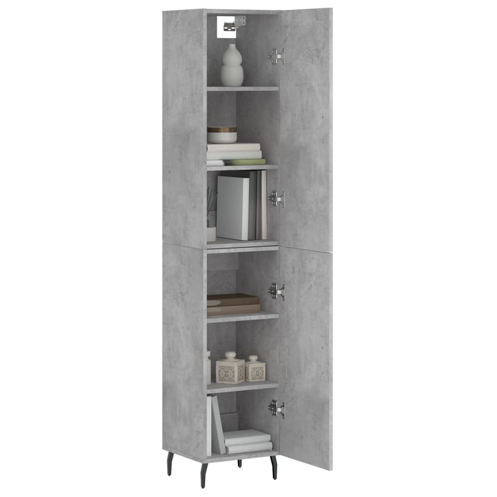 Credenza Grigio Cemento 34,5x34x180 cm in Legno Multistrato - homemem39