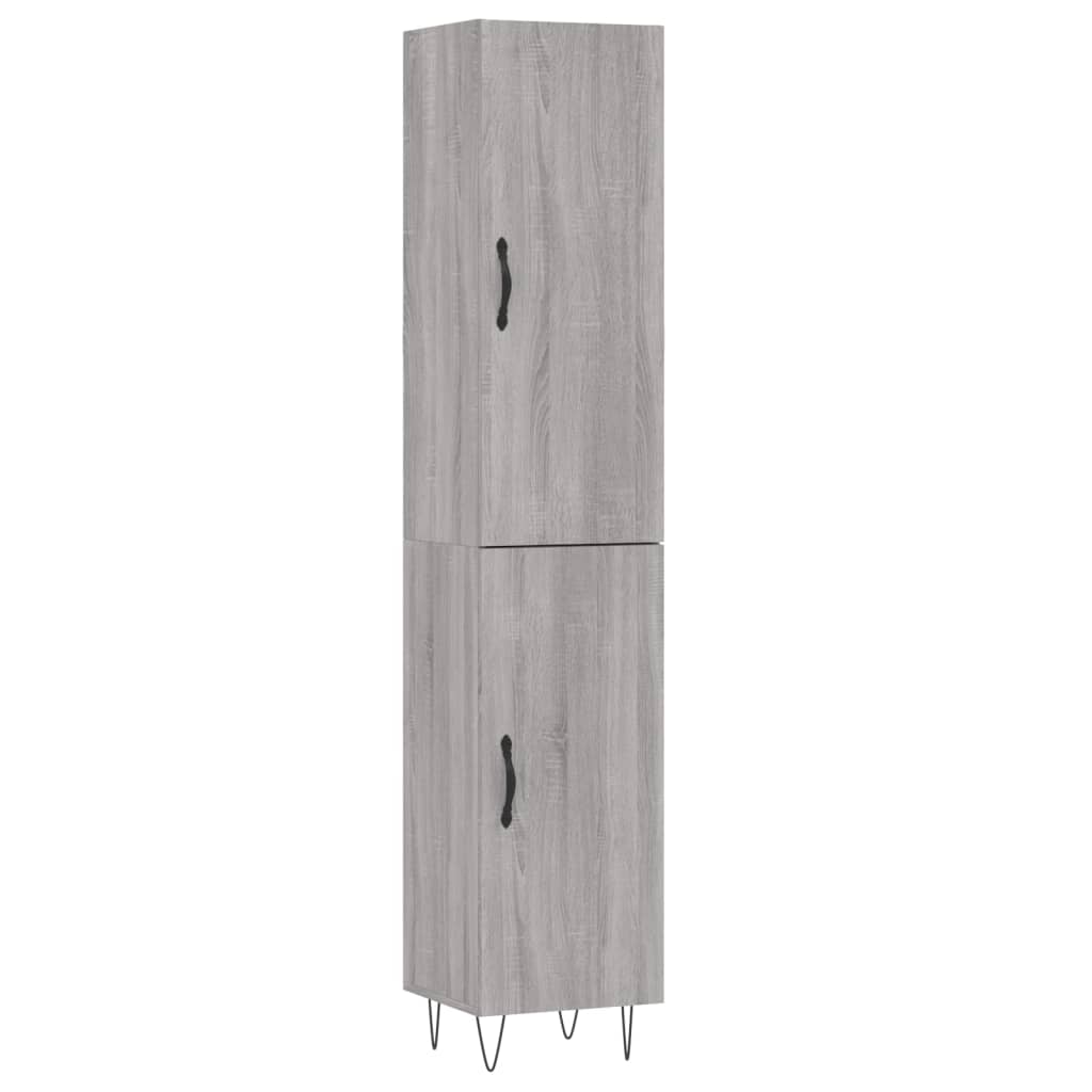 Credenza Grigio Sonoma 34,5x34x180 cm in Legno Multistrato