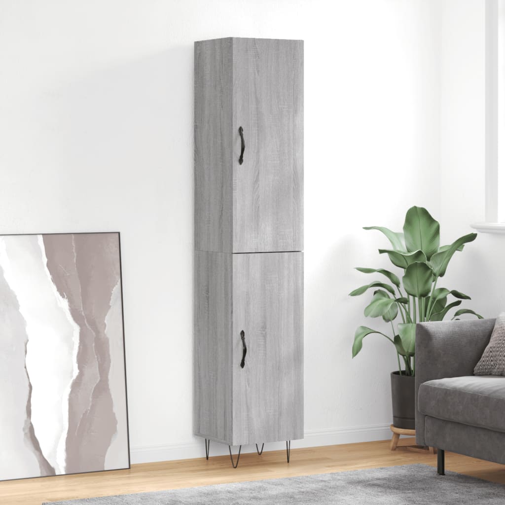 Credenza Grigio Sonoma 34,5x34x180 cm in Legno Multistrato - homemem39