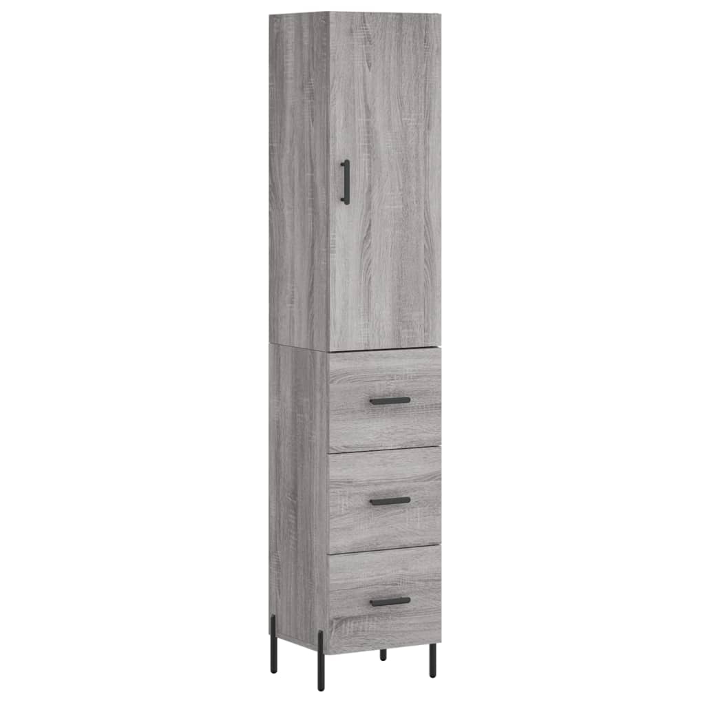 Credenza Grigio Sonoma 34,5x34x180 cm in Legno Multistrato - homemem39