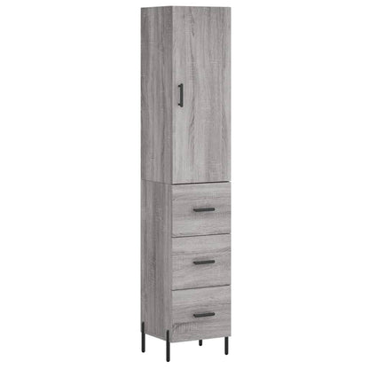 Credenza Grigio Sonoma 34,5x34x180 cm in Legno Multistrato - homemem39