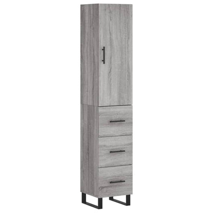 Credenza Grigio Sonoma 34,5x34x180 cm in Legno Multistrato - homemem39