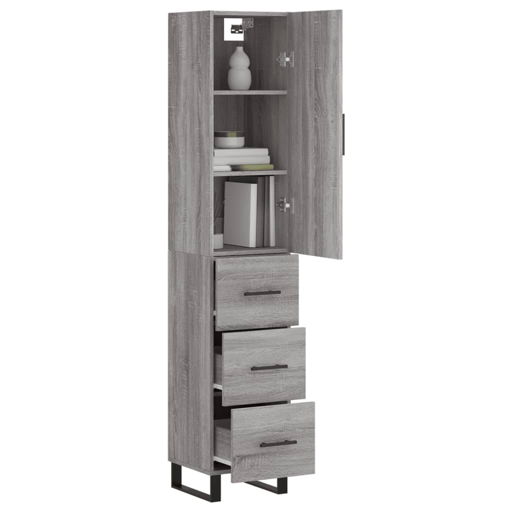 Credenza Grigio Sonoma 34,5x34x180 cm in Legno Multistrato - homemem39