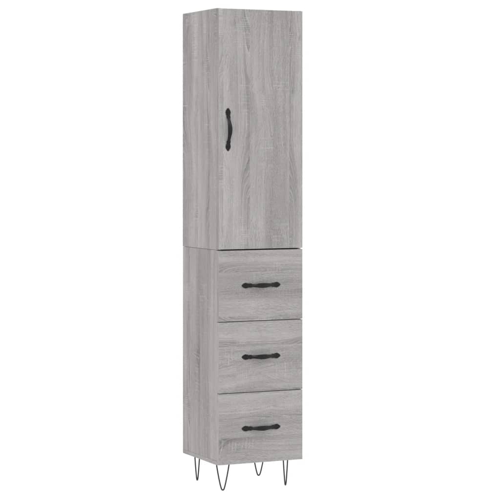 Credenza Grigio Sonoma 34,5x34x180 cm in Legno Multistrato - homemem39