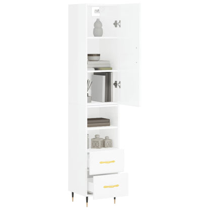 Credenza 34,5x34x180 cm in Legno Multistrato Bianco Lucido - homemem39