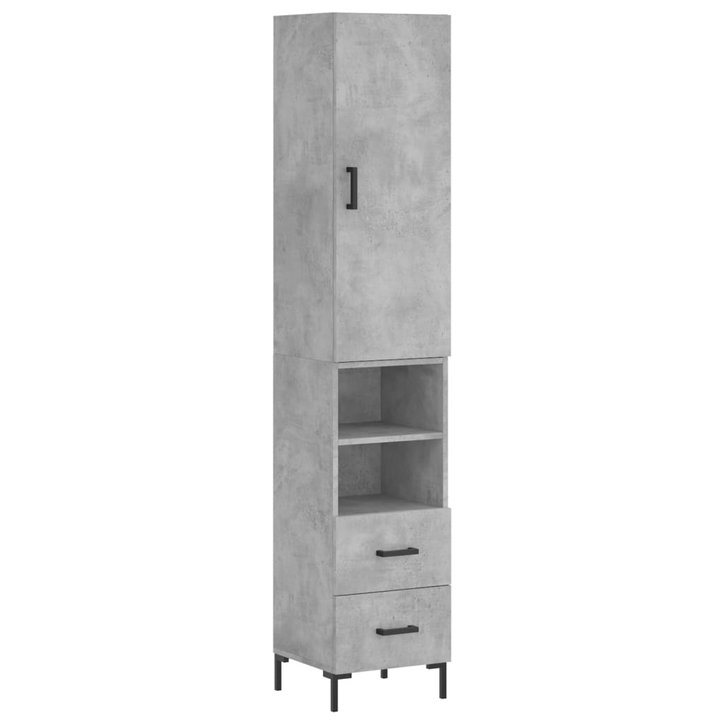 Credenza Grigio Cemento 34,5x34x180 cm in Legno Multistrato - homemem39