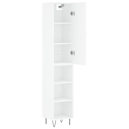 Credenza Bianca 34,5x34x180 cm in Legno Multistrato | homemem39