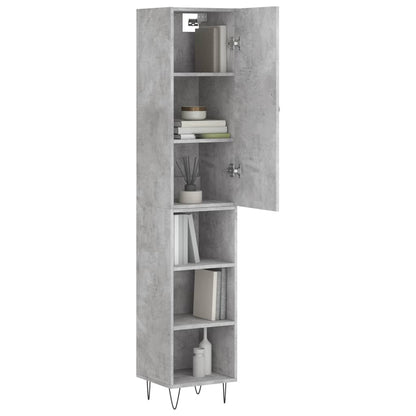 Credenza Grigio Cemento 34,5x34x180 cm in Legno Multistrato - homemem39